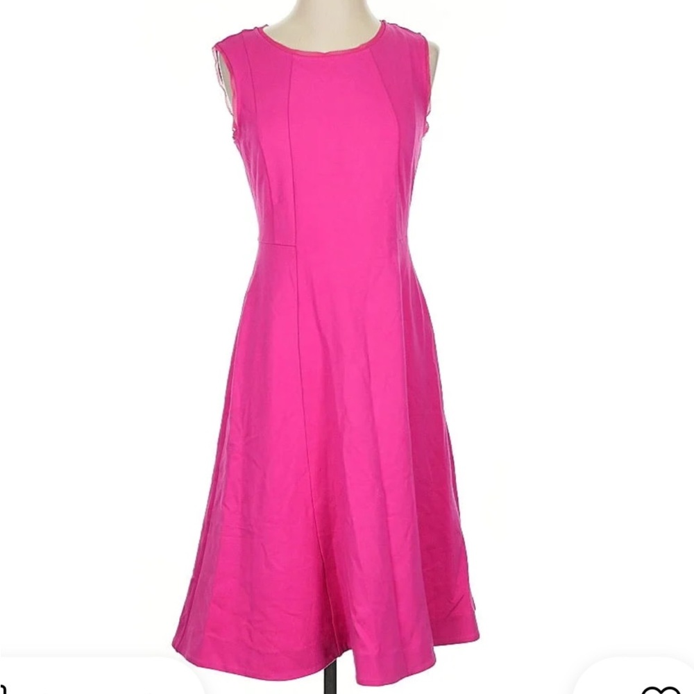 Talbots Pink Fit & Flare Midi Dress – Sleeveless | Size 2 - Picture 2 of 3